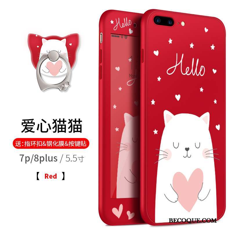 iPhone 7 Plus Coque Dessin Animé Fluide Doux Silicone Noir Ornements Suspendus Tout Compris