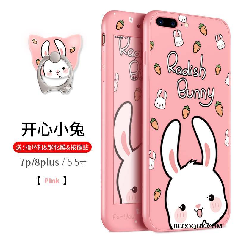 iPhone 7 Plus Coque Dessin Animé Fluide Doux Silicone Noir Ornements Suspendus Tout Compris