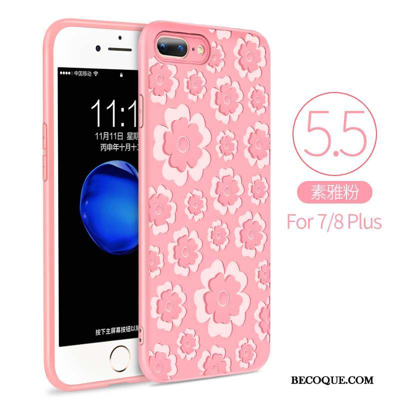 iPhone 7 Plus Coque Fluide Doux Silicone Incassable Très Mince Étui Frais