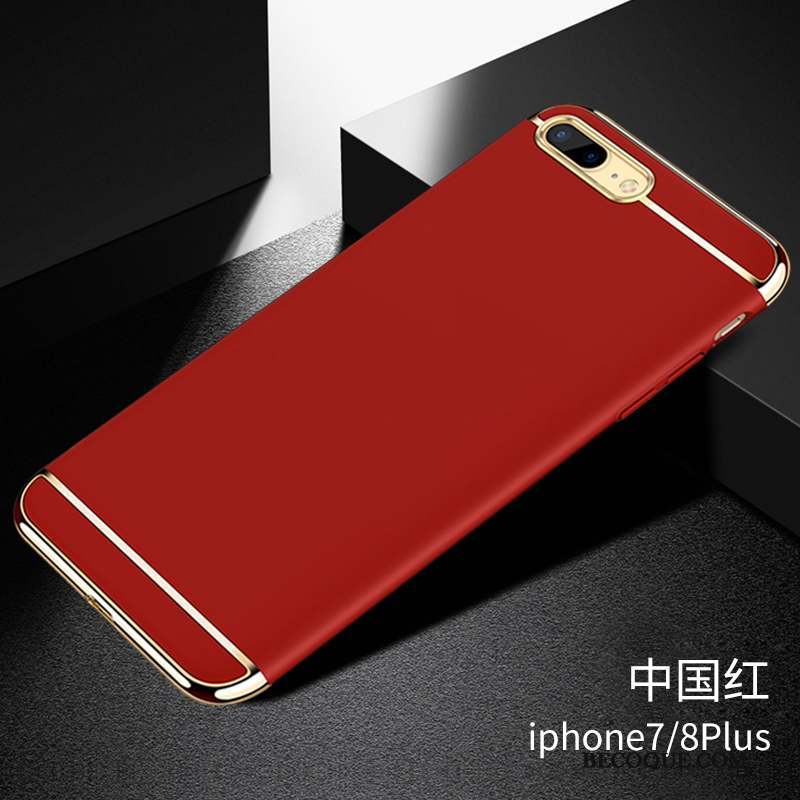 iPhone 7 Plus Coque Nouveau Délavé En Daim Rouge Étui Tendance Incassable