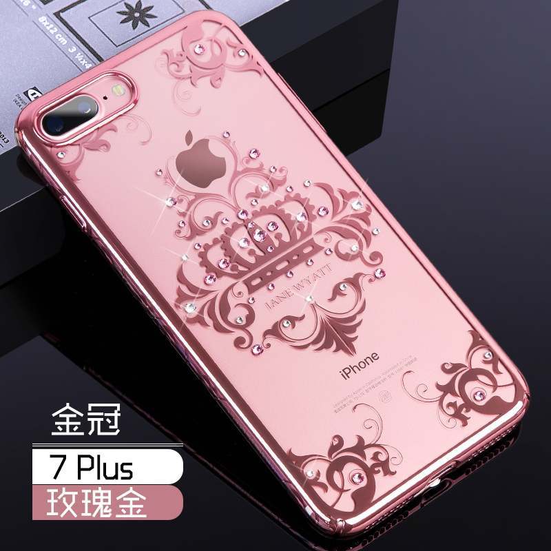 iPhone 7 Plus Coque Or Rose Incassable Tout Compris Difficile Noir Tendance