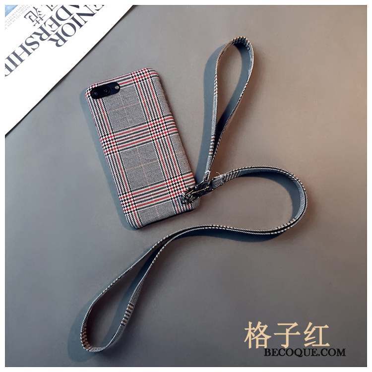 iPhone 7 Plus Coque Personnalité Plaid Amoureux Incassable Protection Britanique