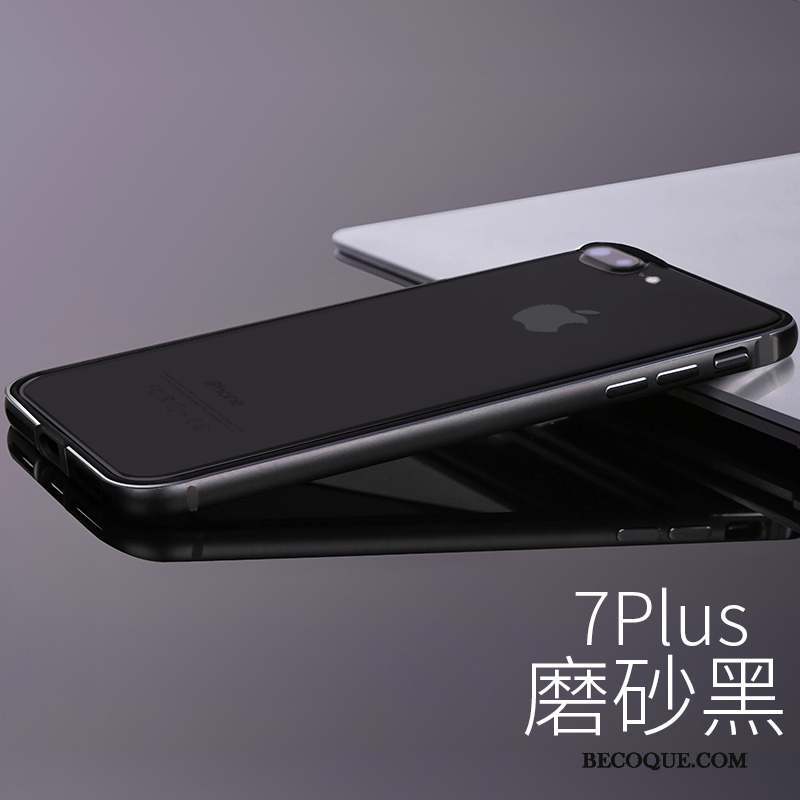 iPhone 7 Plus Coque Silicone Métal Étui Incassable Luxe Or