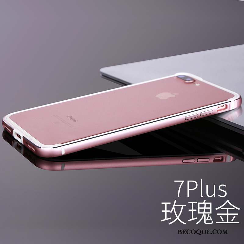 iPhone 7 Plus Coque Silicone Métal Étui Incassable Luxe Or