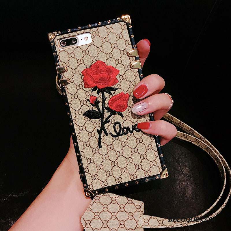 iPhone 7 Plus Fleur Rose Europe Coque De Téléphone Ornements Suspendus Étui En Cuir