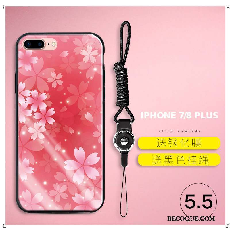 iPhone 7 Plus Fluide Doux Coque De Téléphone Fleur Nouveau Silicone Verre