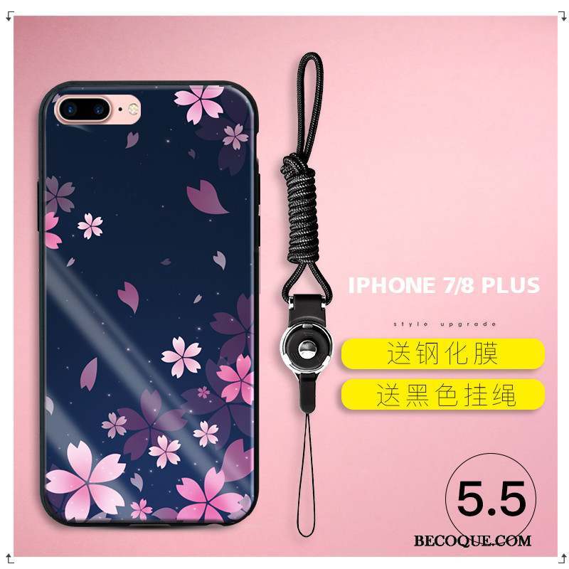 iPhone 7 Plus Fluide Doux Coque De Téléphone Fleur Nouveau Silicone Verre