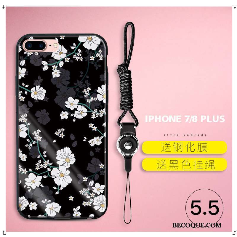 iPhone 7 Plus Fluide Doux Coque De Téléphone Fleur Nouveau Silicone Verre