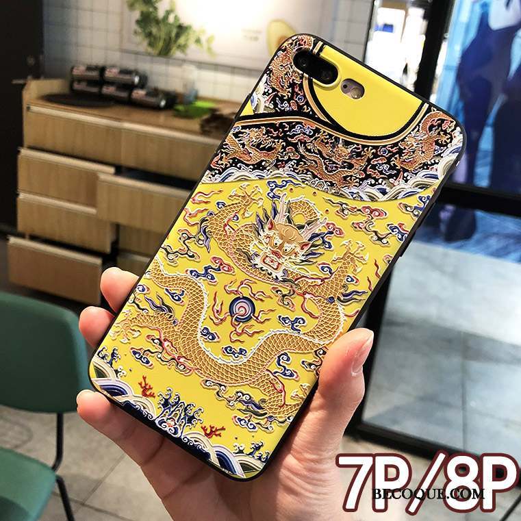 iPhone 7 Plus Incassable Bordure Étui Dragon Coque De Téléphone Totem