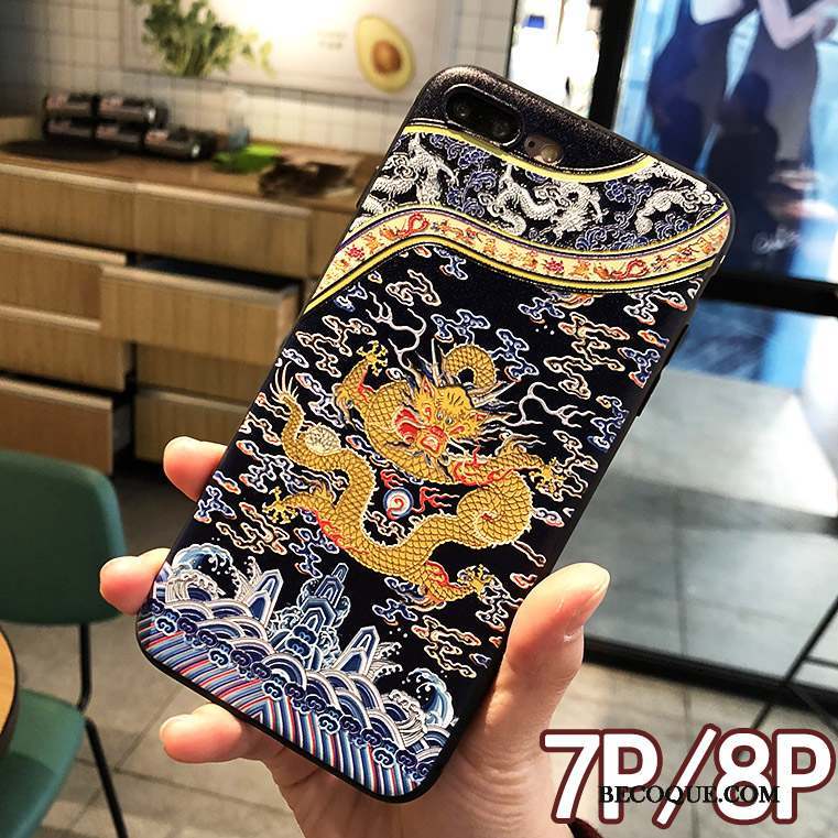 iPhone 7 Plus Incassable Bordure Étui Dragon Coque De Téléphone Totem