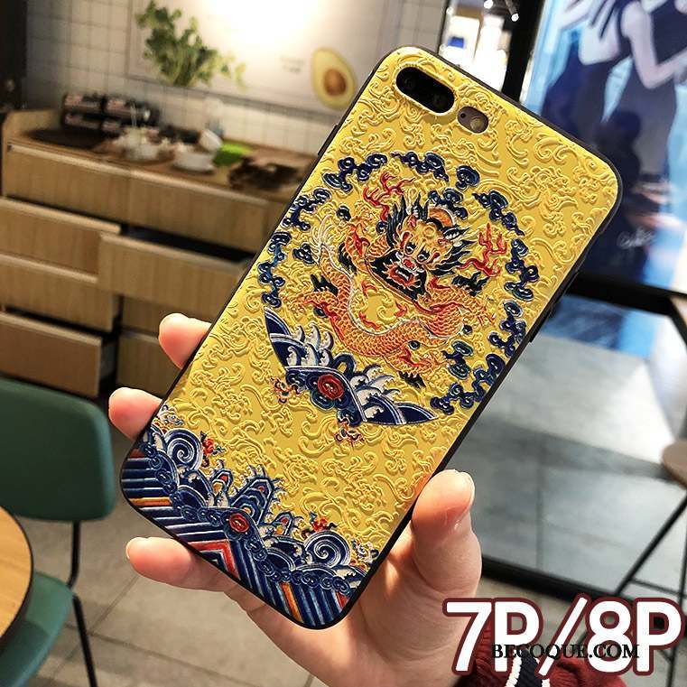 iPhone 7 Plus Incassable Bordure Étui Dragon Coque De Téléphone Totem