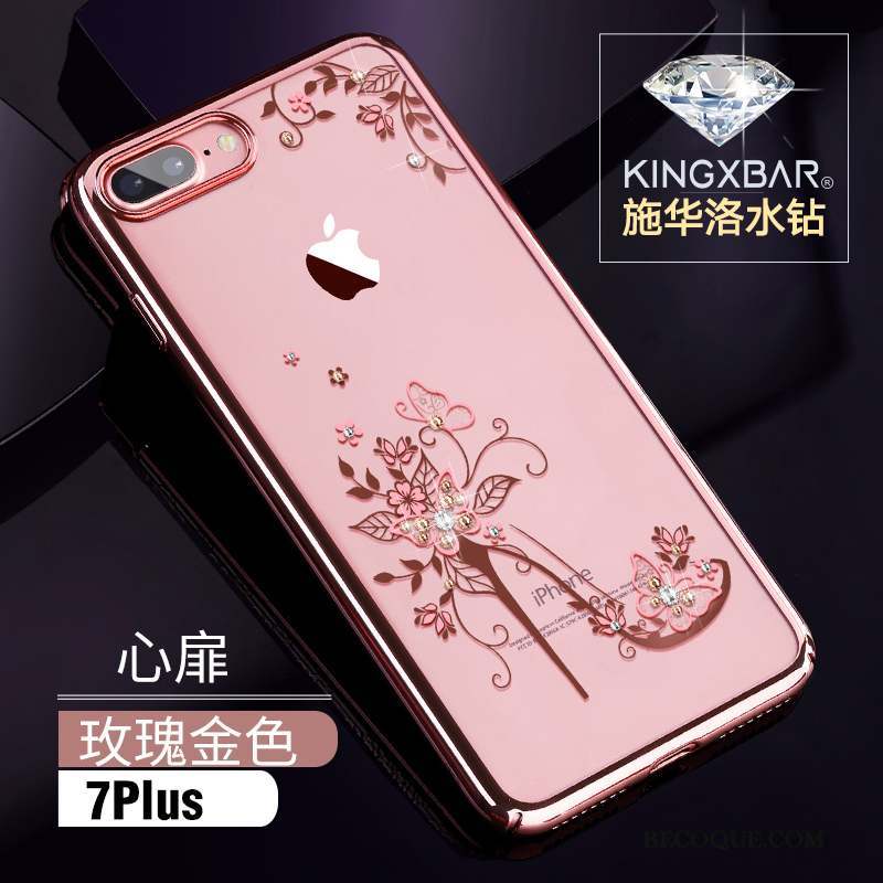 iPhone 7 Plus Incassable Or Rose Strass Europe Coque De Téléphone Élégant