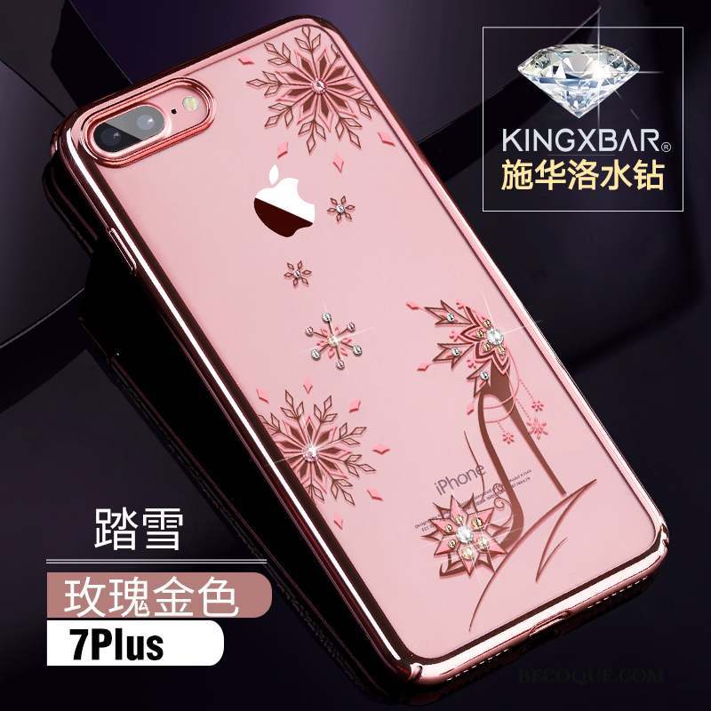 iPhone 7 Plus Incassable Or Rose Strass Europe Coque De Téléphone Élégant