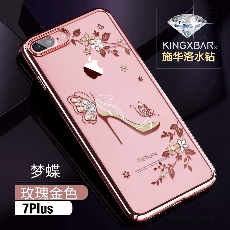 iPhone 7 Plus Incassable Or Rose Strass Europe Coque De Téléphone Élégant