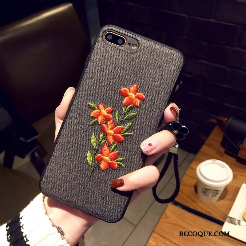 iPhone 7 Plus Ornements Suspendus Art Étui Fleur Coque De Téléphone Protection