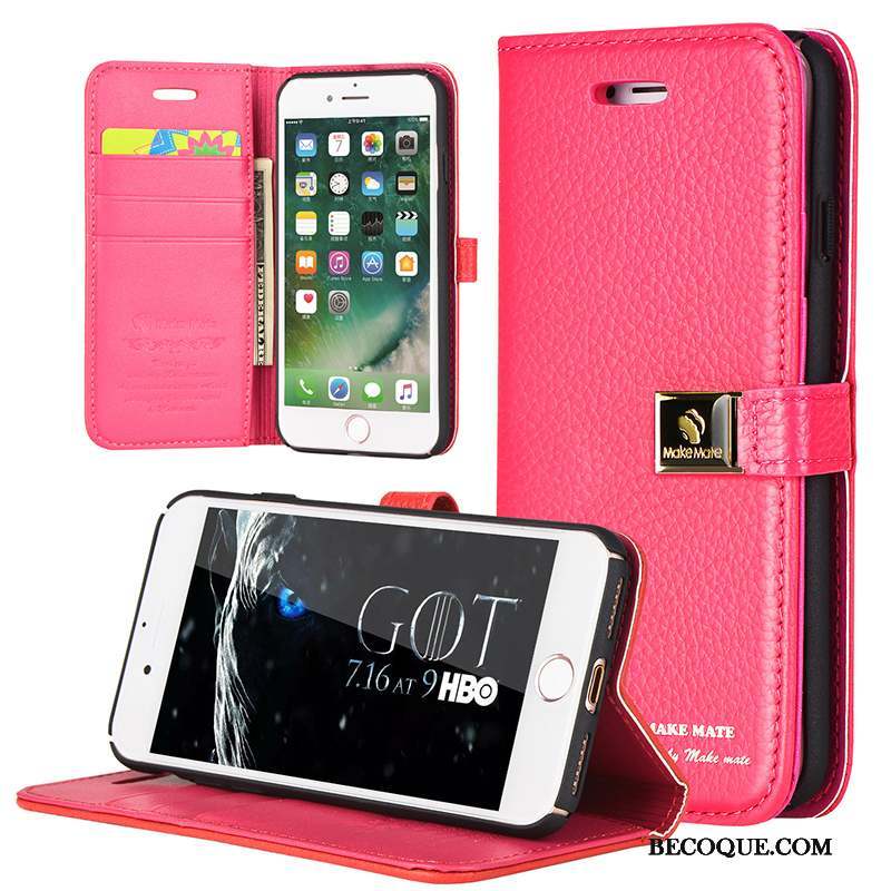 iPhone 7 Plus Protection Rouge Étui En Cuir Personnalité Coque De Téléphone Créatif