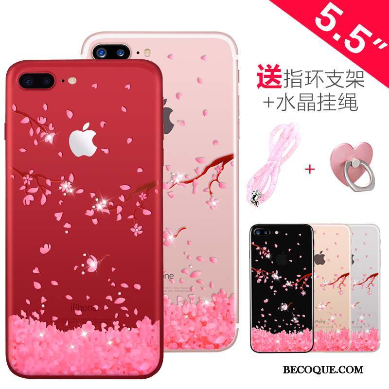 iPhone 7 Plus Silicone Strass Nouveau Transparent Coque De Téléphone Ornements Suspendus