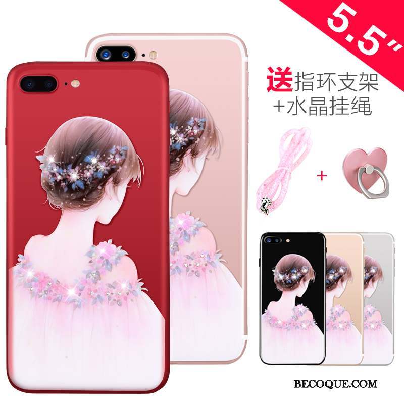 iPhone 7 Plus Silicone Strass Nouveau Transparent Coque De Téléphone Ornements Suspendus