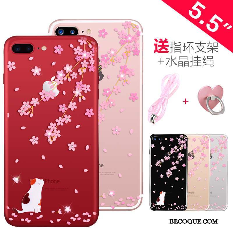 iPhone 7 Plus Silicone Strass Nouveau Transparent Coque De Téléphone Ornements Suspendus