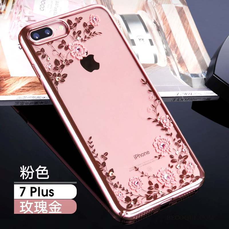 iPhone 7 Plus Tout Compris Or Rose Luxe Étui Coque De Téléphone Strass