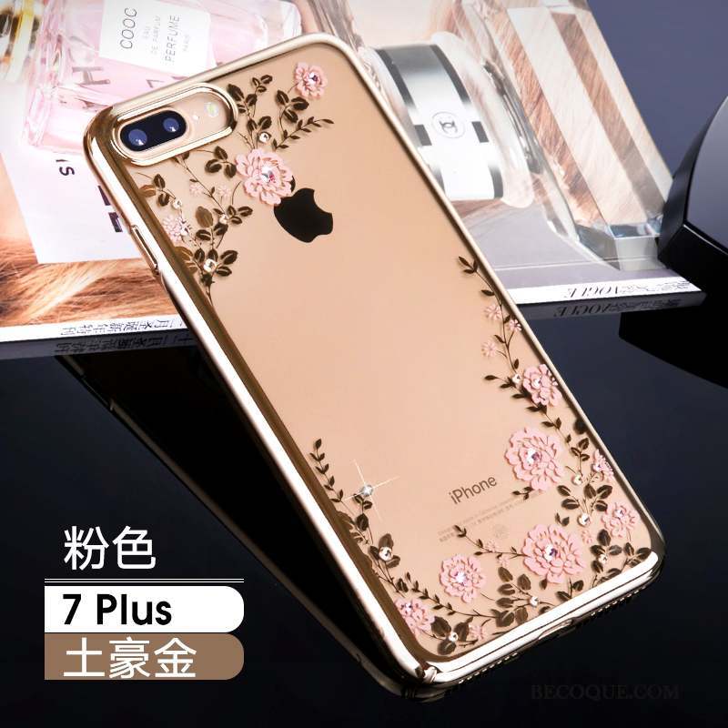 iPhone 7 Plus Tout Compris Or Rose Luxe Étui Coque De Téléphone Strass