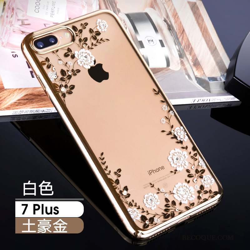 iPhone 7 Plus Tout Compris Or Rose Luxe Étui Coque De Téléphone Strass