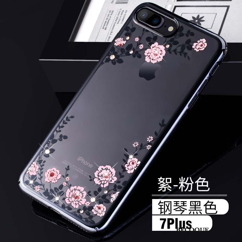 iPhone 7 Plus Tout Compris Or Rose Luxe Étui Coque De Téléphone Strass