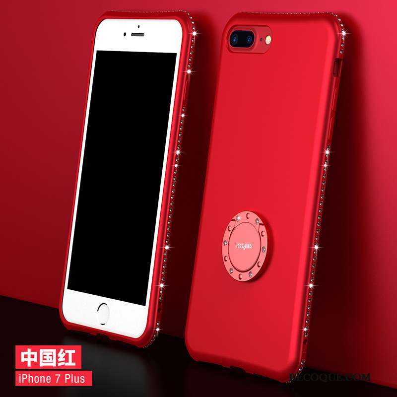 iPhone 7 Plus Étui Coque Métal Support Fluide Doux Silicone