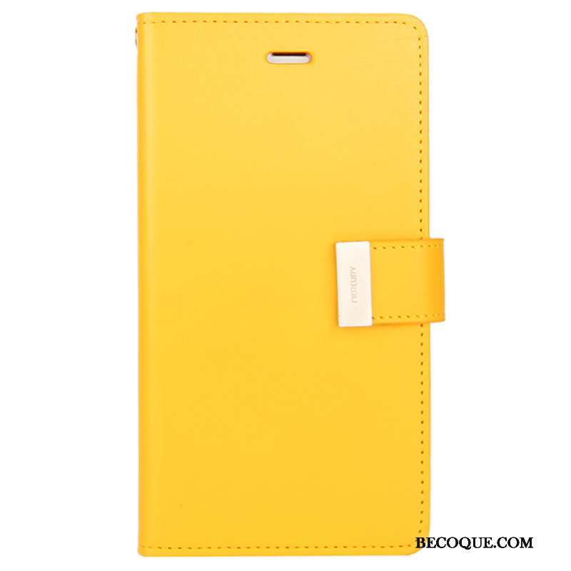 iPhone 7 Plus Étui En Cuir Fluide Doux Coque De Téléphone Jaune Housse Incassable