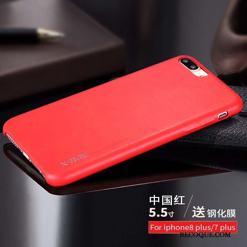 iPhone 7 Plus Étui En Cuir Incassable Carte Protection Noir Coque