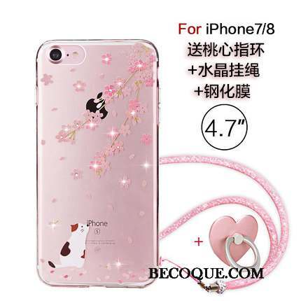 iPhone 7 Rose Nouveau Coque De Téléphone Marque De Tendance Ornements Suspendus