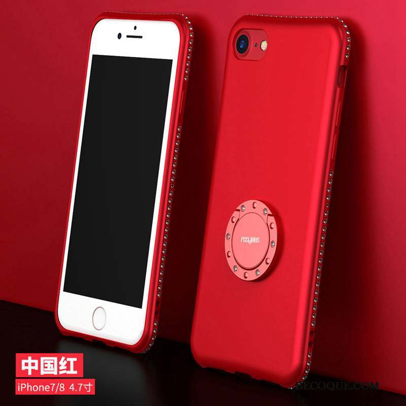 iPhone 7 Rose Silicone Support Coque De Téléphone Nouveau Délavé En Daim