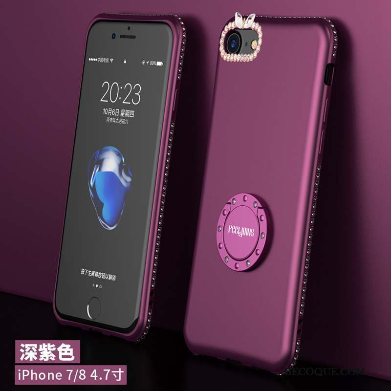 iPhone 7 Rose Silicone Support Coque De Téléphone Nouveau Délavé En Daim