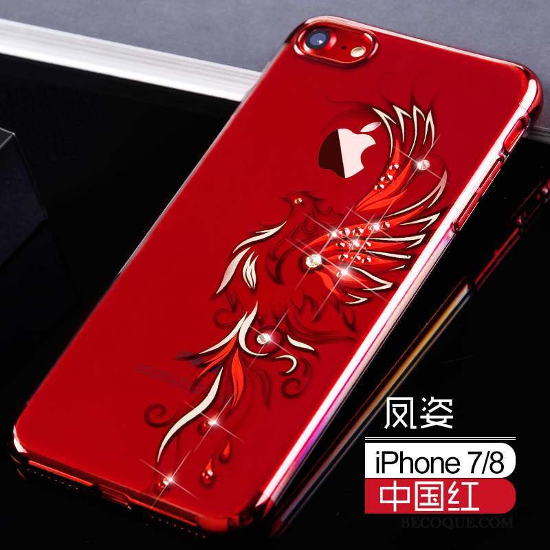 iPhone 7 Rouge Luxe Étui Marque De Tendance Coque De Téléphone Incassable