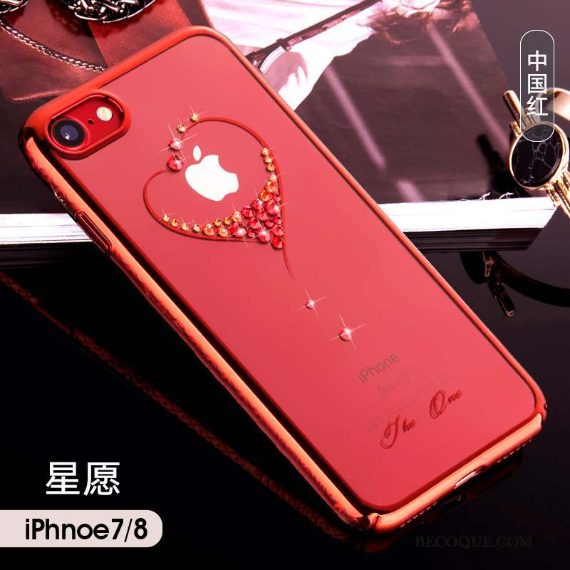 iPhone 7 Rouge Luxe Étui Marque De Tendance Coque De Téléphone Incassable