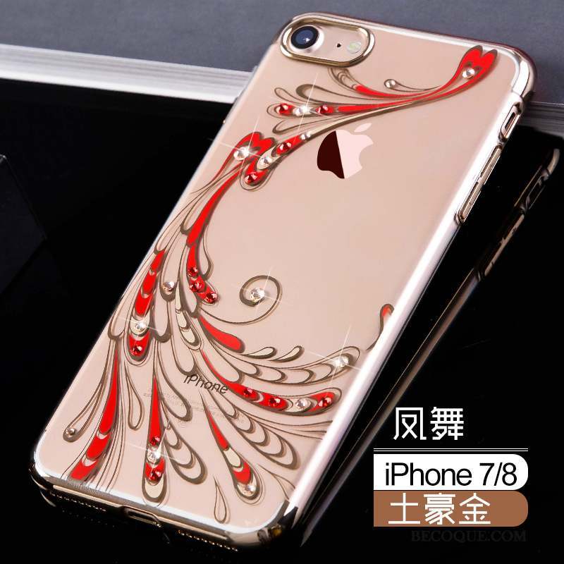 iPhone 7 Rouge Luxe Étui Marque De Tendance Coque De Téléphone Incassable