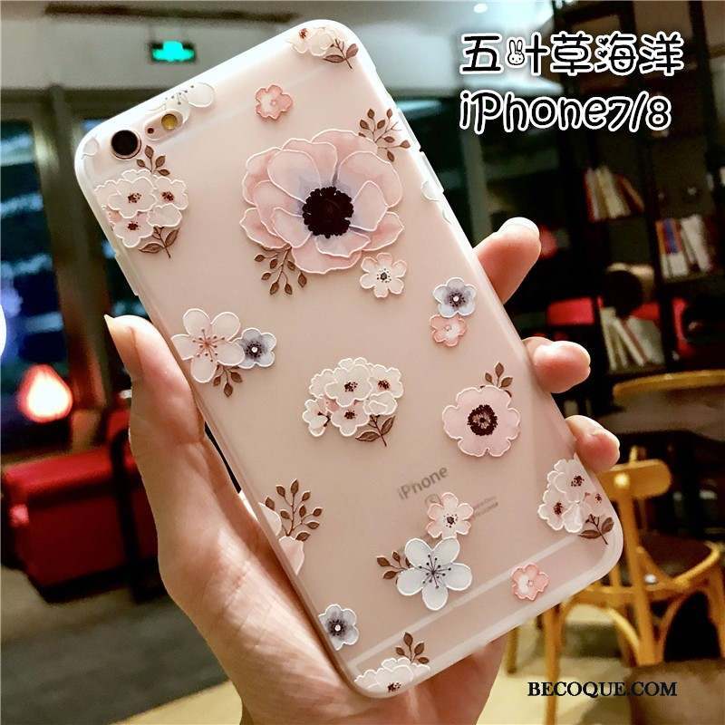 iPhone 7 Silicone Gaufrage Tout Compris Étui Fluide Doux Coque De Téléphone