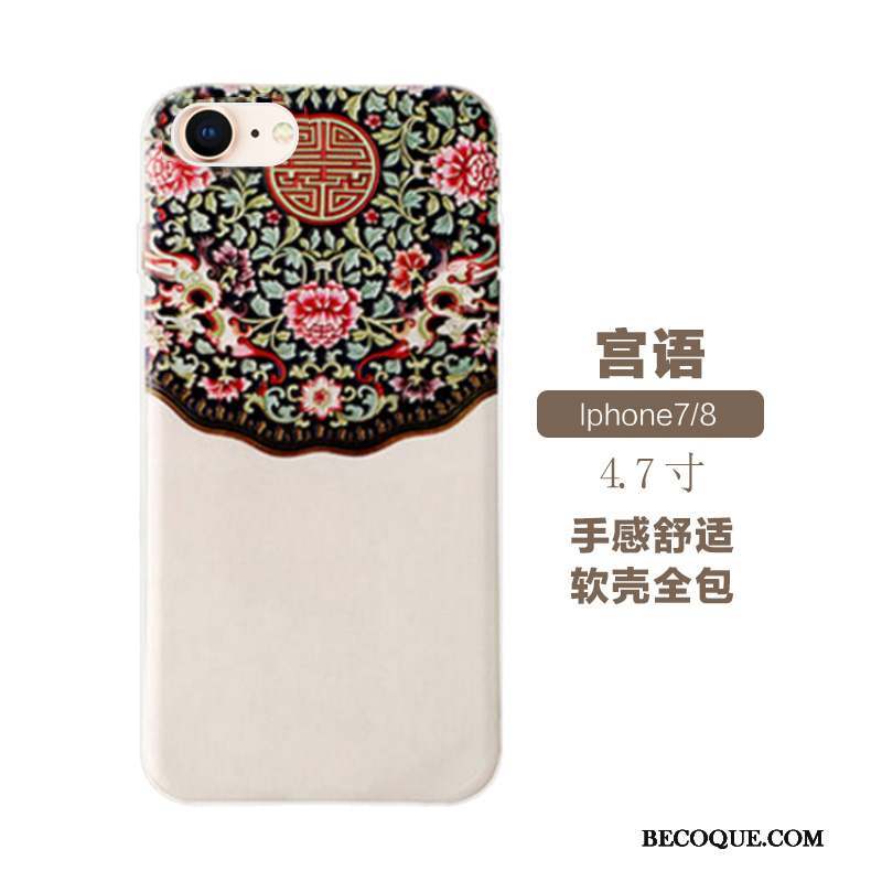 iPhone 7 Style Chinois Étui Art Coque De Téléphone Fluide Doux Gaufrage