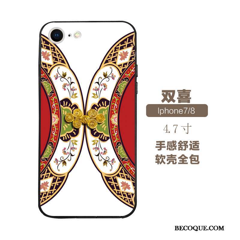 iPhone 7 Style Chinois Étui Art Coque De Téléphone Fluide Doux Gaufrage