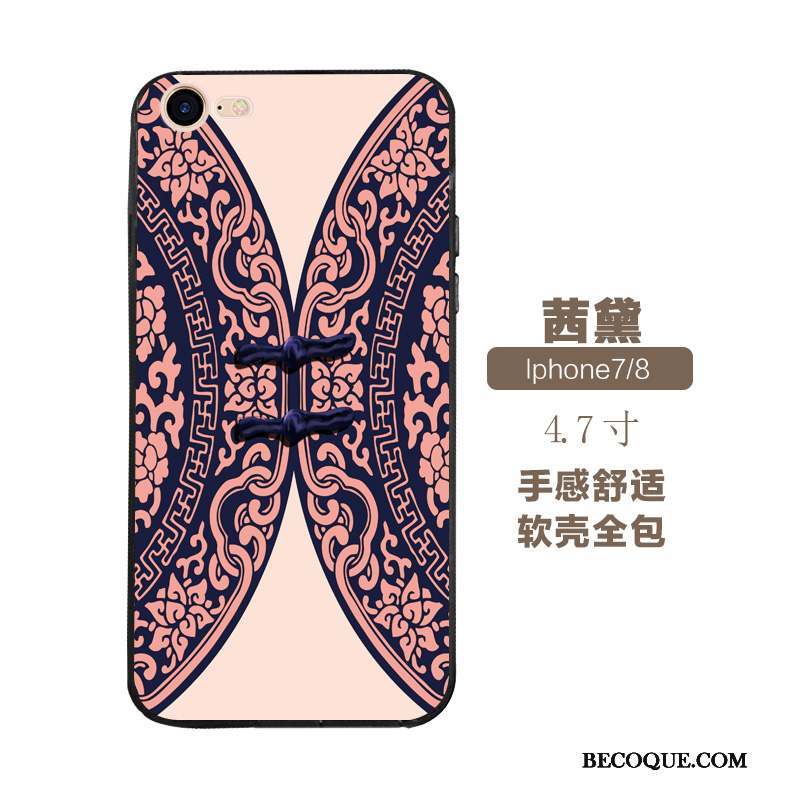 iPhone 7 Style Chinois Étui Art Coque De Téléphone Fluide Doux Gaufrage