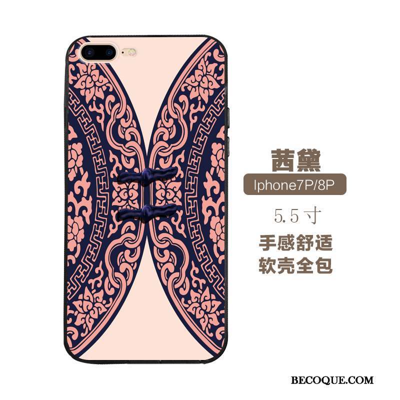 iPhone 7 Style Chinois Étui Art Coque De Téléphone Fluide Doux Gaufrage