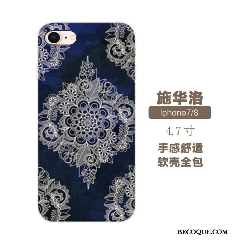 iPhone 7 Style Chinois Étui Art Coque De Téléphone Fluide Doux Gaufrage