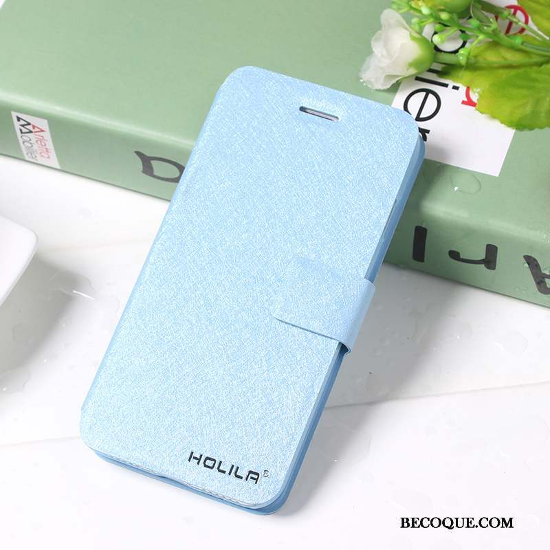 iPhone 7 Téléphone Portable Bleu Étui En Cuir Coque De Téléphone Clamshell Protection