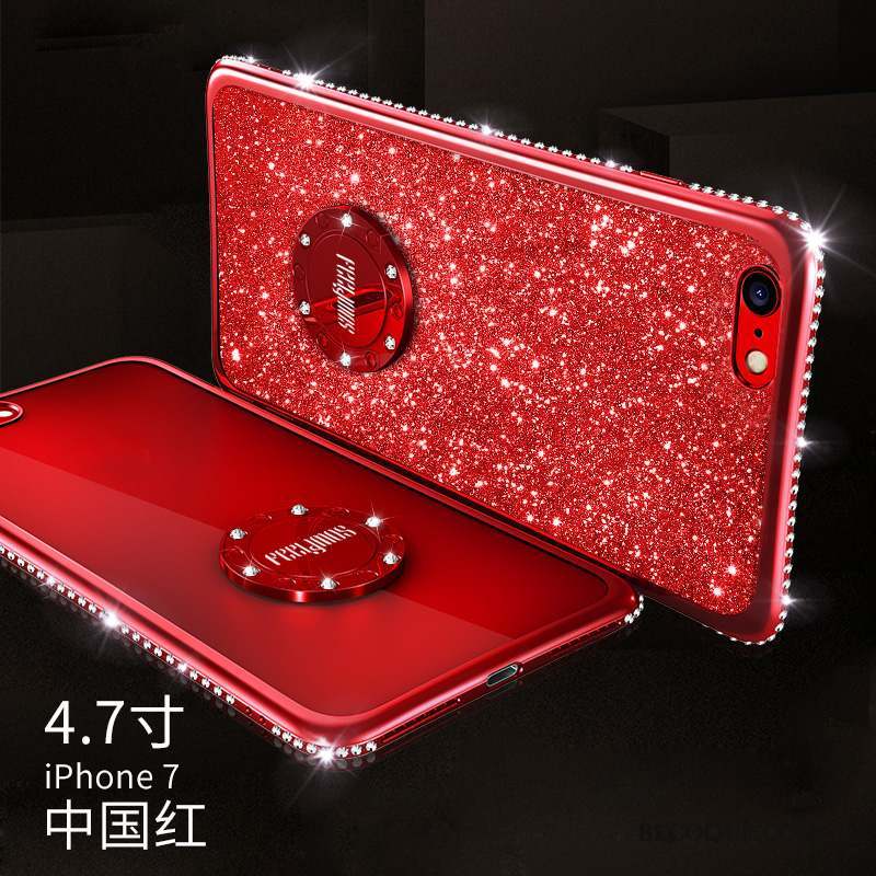 iPhone 7 Élégant Anneau Strass Incassable Coque De Téléphone Or