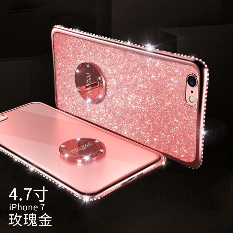 iPhone 7 Élégant Anneau Strass Incassable Coque De Téléphone Or