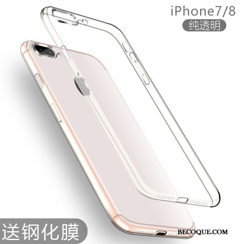 iPhone 7 Étui Coque De Téléphone Silicone Nouveau Transparent Or