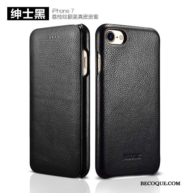 iPhone 7 Étui Téléphone Portable Coque De Téléphone Étui En Cuir Noir Protection