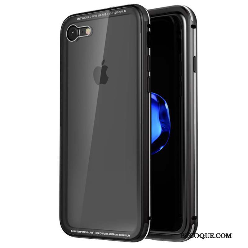 iPhone 8 Border Couvercle Arrière Coque De Téléphone Métal Transparent Nouveau