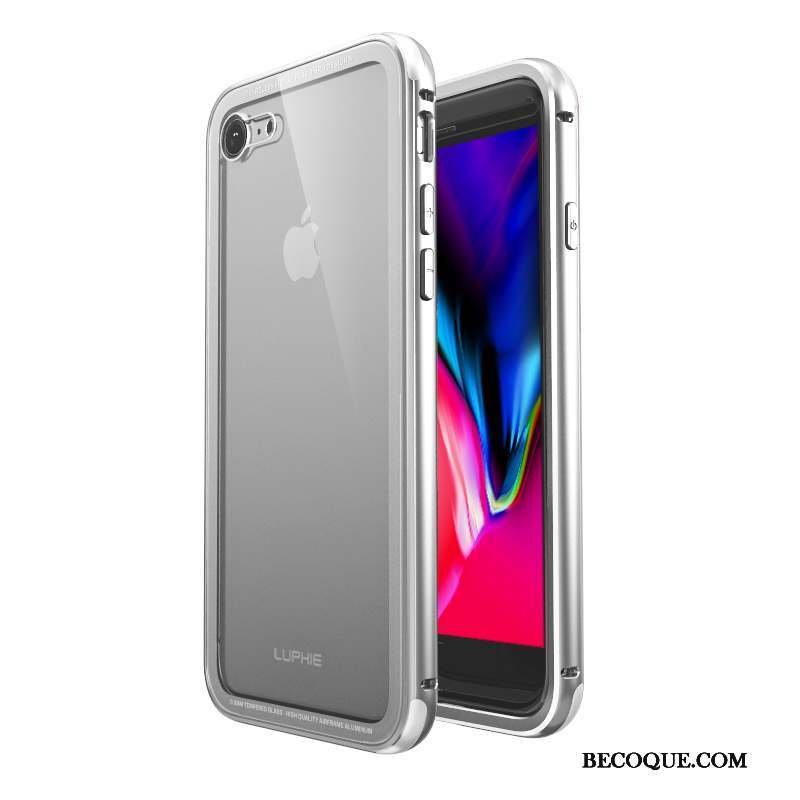 iPhone 8 Border Couvercle Arrière Coque De Téléphone Métal Transparent Nouveau