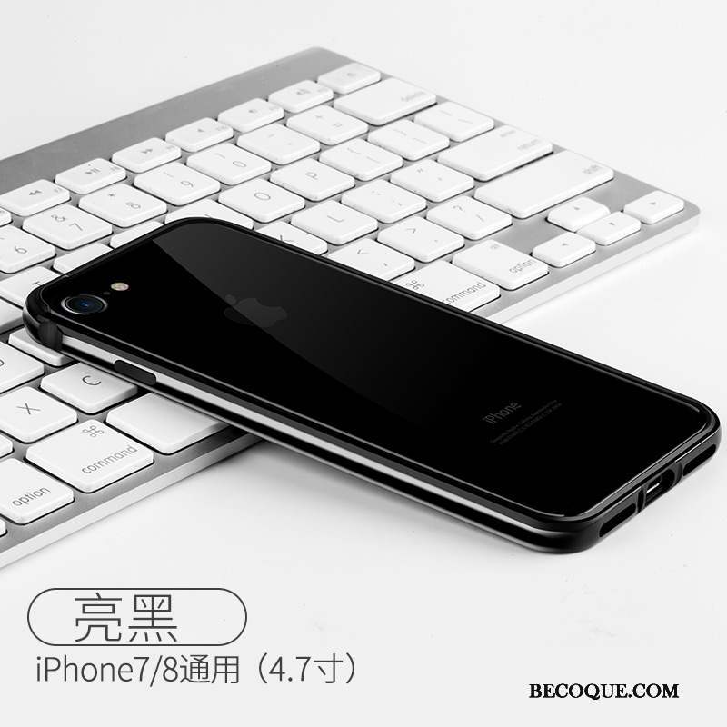 iPhone 8 Border Fluide Doux Métal Tendance Coque De Téléphone Incassable